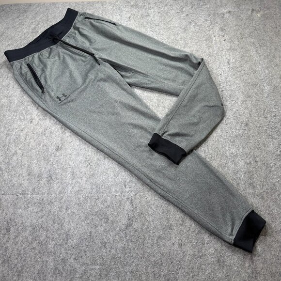 Under Armour Jogger Men L Gray 32" Loose Sportstyle Tricot Knit 1290261 b083 - Picture 1 of 16